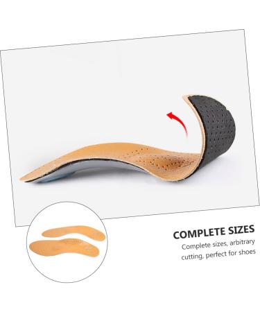 KALLORY Orthopedic Insoles - High Arch Foot Pads Silicone Gel Support Breathable Leather Bracers for Arch Correction - Comfortable & Durable Foot Arch Support (24x8x2.6cm - Buy Online on GoSupps.com