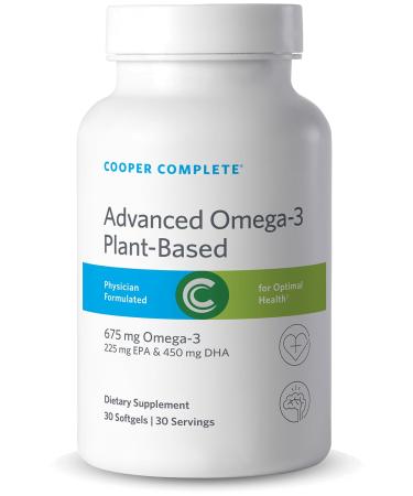 Cooper Complete Advanced Omega-3, Plant-Based Vegan Softgels, 675mg Omega-3, 225 mg EPA & 450mg DHA, 30 Servings
