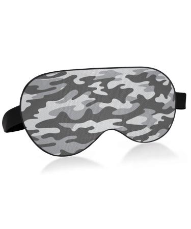 Haskirky Light Blocking Eye Mask Breathable and Adjustable Adult Men and Women Travel on Business Trips Yoga Meditation Light Smooth Comfortable Eye Mask Office Deep Sleep Goodies Dark Grey Camoufl
