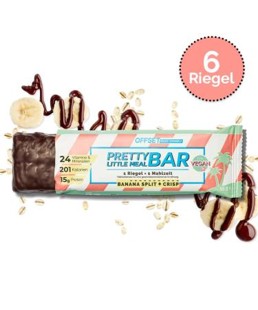 Pretty Little Meal Bar Banana Split & Crisp - Delicious 201 Cal Protein Bar by Offset Nutrition | 6-Pack with Dark Chocolate & Banana Flavor - Buy Online on GoSupps.com