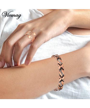 Vicmag Copper Magnetic Bracelet for Women - 99.99% Solid Pure Copper Adjustable Size Gift Box - Shop Now! - Buy Online on GoSupps.com