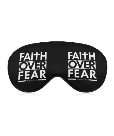 Faith Over Fear Bible Scripture Verse Christian Sleep Mask Adjustable Straps Blackout Eye Cover Soft Eye Masks Sleeping Mask