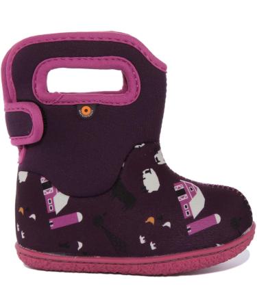 BOGS Baby Wellington Boots Plum Flower Stripe 71565 | UK 6.5 Child Size | Farm Purple Multi - Buy Online on GoSupps.com