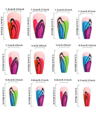 24Pcs Press on Nails Medium Fake Nails Acrylic Square False Nails Summer Reusable Artificial Nails for Women and Girls A - Buy Online on GoSupps.com