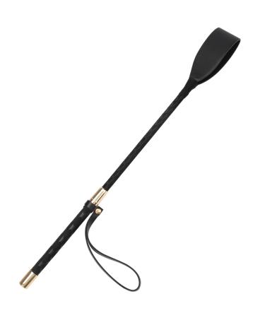 Coolrunner Riding Crop for Horse, 18 Inch Horse Whip with PU Leather Equestrianism Horse Crop Double Slapper Horse Whip Black Crops for Horses