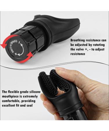 UPIQNG Breathing Lung Trainer Breathing Exercise Device Adjustable Resistance Breathing Exerciser Portable Expiratory Inspiratory Muscle Trainer Fitness Trainer Black - Buy Online on GoSupps.com