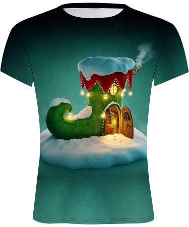 Christmas Ugly T-Shirt - Novelty 3D Printed Xmas Gift for Men & Women - X-Large Green - Buy Online on GoSupps.com