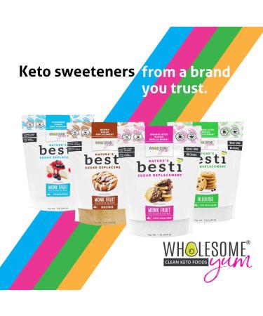 Wholesome Yum Besti 1:1 Natural Brown Sugar Replacement - Keto Monk Fruit Sweetener (16 oz) - Non GMO, Zero Carb, Zero Calorie Substitute - Buy Online on GoSupps.com