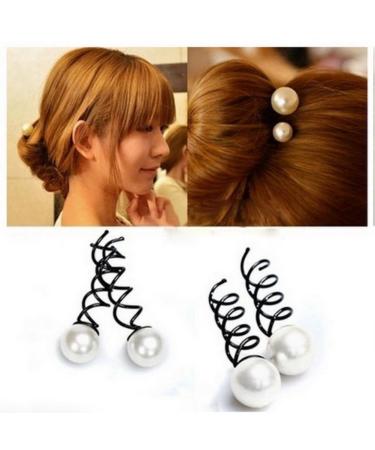 JUSTFOX 2 Magic Hair Clips Spiral | Large & Small Pearl Hair Accessories for Effortless Styling - Buy Online on GoSupps.com