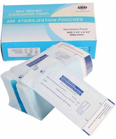 200pcs 90 X 165mm Self Pouches for Offices Autoclave Sterilizer Bags Pouch for Dentist Tools Cleaning Tools  - Buy Online on GoSupps.com
