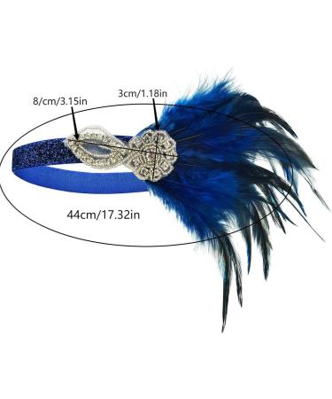 ENILSA Feather Headband Women Lady Retro Feather Flapper Beautiful Feather Headband Blue Headwear Retro Style Accessories for Costume Prom Wedding Party Costume Accessories - Buy Online on GoSupps.com