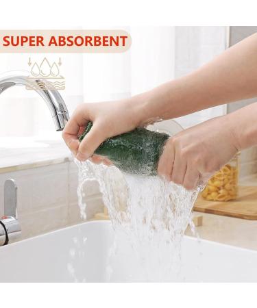 dinio 100% Cotton Waffle-Weave Kitchen Dish Cloths Ultra Soft Absorbent Quick Drying Dish Towels Green 34x34cm - Buy Online on GoSupps.com