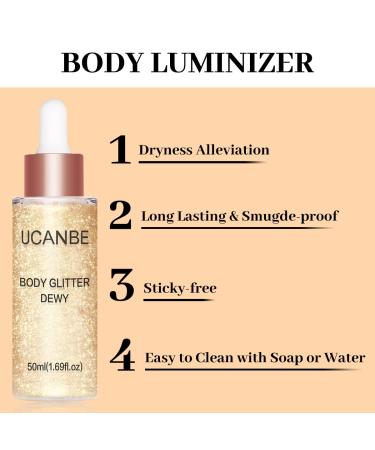 Ucanbe Liquid Highlighter - Hydration Body Luminizer Cream | Champagne Gold 01 | Perfect Valentine's Day Gift - Buy Online on GoSupps.com