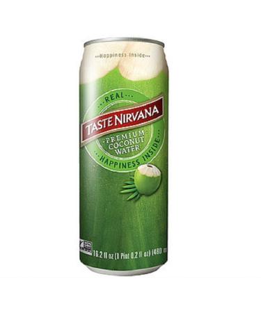 Taste Nirvana Real Premium 16.2 Ounce Cans, Coconut Water, 194.4 Fl Oz, (Pack of 12) 16.2 Fl Oz (Pack of 12)