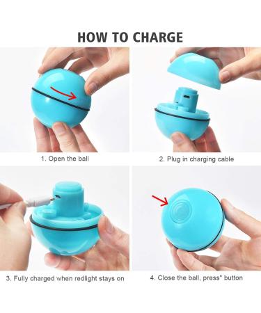 WWVVPET Interactive Cat Toy Ball with LED Light - 360 Self-Rotating USB Rechargeable | Fun Hunting Instinct Stimulation for Cats - Buy Online on GoSupps.com