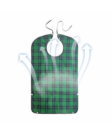 Fovolat Bib For Adults | Washable Eating Bib Waterproof Clothing Protector Washable Reusable Large Bibs Adult Bibs With Food Green