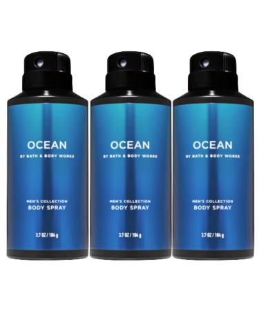 Bath and Body Works Ocean Men's Deodorizing Body Spray 3.7 Oz 3-Pack Coastal Air 3.7 Ounce (Pack of 3)