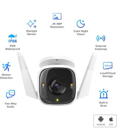 TP-Link Tapo 2K Outdoor Security Camera with Color Night Vision, AI Detection, Alexa & Google Home Compatibility - Buy Online on GoSupps.com