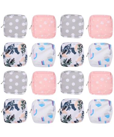 Healeeved 16 pieces women's binding bags upholstery bag cosmetic bag jewelry bag zip lipstick lipstick organizer pockets for the first period ax in different colors 4 pieces 15x15x4cmx4pcs