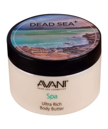 Avani Ultra Rich Body Butter - Dead Sea Salt  Aloe Vera  Vitamin E  Shea  Jojoba  Sunflower  Olive Essential Oil - Natural Exfoliating & Moisturizing Butter for All Skin Types - Citrus/Vanilla Cirtus & Vanilla