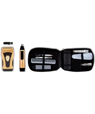 POWER TOUCH GOLD EDITION - Complete shaving kit - Triple blade razor for thick beards - Fleuret nose/ear trimmer - Buy Online on GoSupps.com