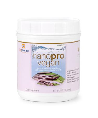 Biopharma Scientific NanoPro Vegan Protein Powder | Vanilla Toffee Flavor | 30 Servings | American Yellow Pea, Brown Rice, Chia Seed