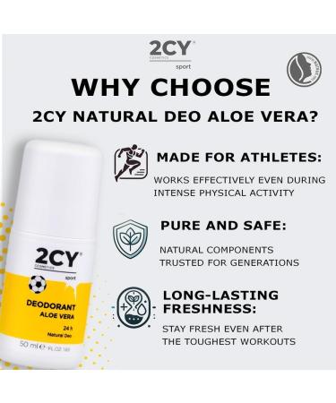  2CY Cosmetics 2CY Natural 4-pack of 24-hour fresh aloe vera deodorants 50ml long-lasting protection with care for your skin. With organic rosemary peel lavender and lemon extracts - Buy Online on GoSupps.com