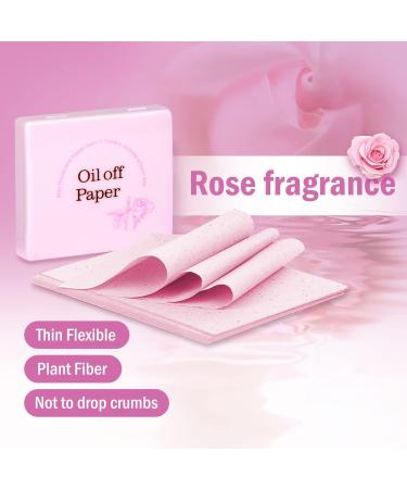 Rose Oil Absorbing Sheets - 480Pcs/6Boxs Face Blotting Papers with Mirror Case & Makeup Puff - Natural Hemp Oil Off Paper for Home, Office, Travel - Buy Online on GoSupps.com