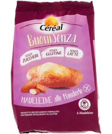 Cereal BuoniSenza Madeleine of all almonds almonds Madeleines ideal for breakfast sweet snack with almond flavor gluten-free milk-free and sugar-free 180 g