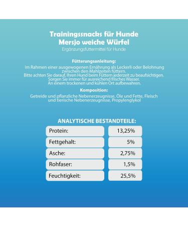Mersjo Dog Snacks Training Treats - 2000g Dry Dog Food Gently Dried Meat Trainers for All Breeds - 500g Mix Cubes (4 Pack) - Premium Dog Delicacies - Buy Online on GoSupps.com