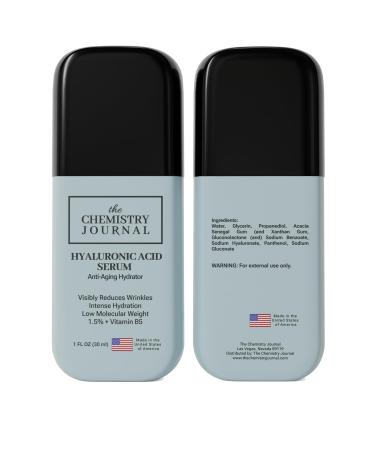 THE CHEMISTRY JOURNAL Hyaluronic Acid Serum for Face - Visibly Reduce Wrinkles Smooth & Plump Skin Vitamin B5 Low Molecular Weight Hydrating Anti-Aging Serum. Made in the United States of America. - Buy Online on GoSupps.com