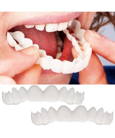 2 Pairs of Instant Veneer Dentures for Men and Women, Customizable Temporary Dentures, Perfect Braces and whitening Replacements, Protect Your Teeth and regain a Confident Smile Multicolor