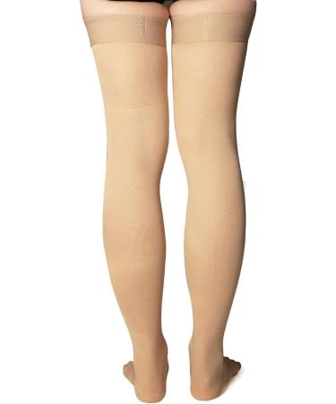 +MD Open-Toe Thigh High Compression Stockings 23-32mmHg | Firm Medical Support for Varicose Veins, Edema, Spider Veins | Nude - Size S - Buy Online on GoSupps.com