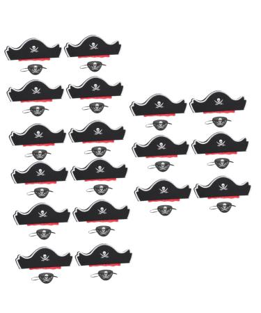 minkissy 18 Sets Pirate Hair Blindfold Prom Suit Cosplay Pirate Hats for Halloween Pirate Cap Pirate Cosplay Costume Pirate Party Costume Prop Photo Props Pirate Performance Props Plastic