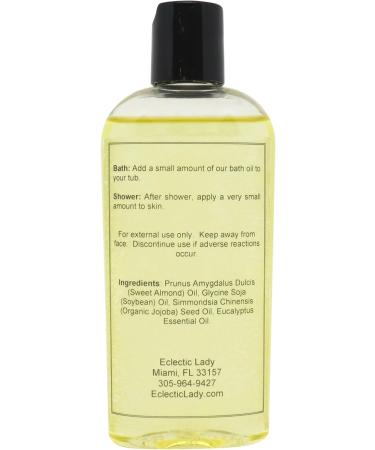 Eucalyptus Bath Oil by Eclectic Lady | Relaxing Scented Bath Oil for Dry Skin | Moisturizing Body Oil (4 oz) - Nourishing Daily Shower Oil - Buy Online on GoSupps.com