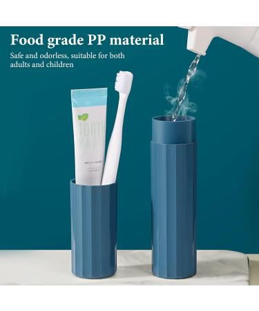 Zimoer Travel Toothbrush Cup Set | Portable Blue & Orange Toothpaste Holder for Camping School Business Trips & Home - Buy Online on GoSupps.com