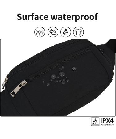 Bawnbag Waterproof Belt Pocket Hip Bag - Outdoor Cell Phone Bag for Men & Women Ideal for Camping Hiking Running & Fitness (Black) - Buy Online on GoSupps.com