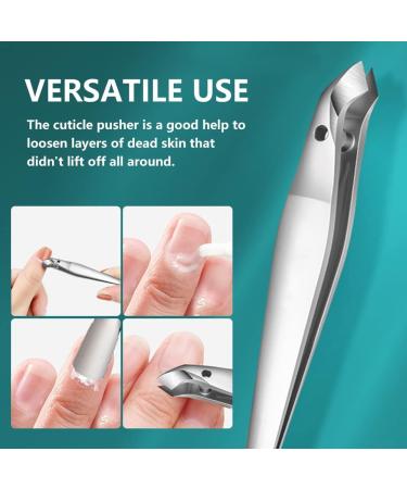 Cuticle Trimmer Stain Steel Cuticle Nip with Pusher Nail Dead Skin Remover for Fingernails/Toenails Professional Manicure Nail Tools - Buy Online on GoSupps.com