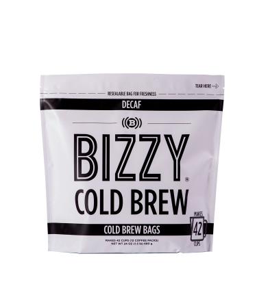 Bizzy Decaf Blend Cold Brew Coffee Brew Bags - 12 Count | Water Processed Coarse Ground Specialty Grade 100% Arabica | Makes 42 Cups - Buy Online on GoSupps.com