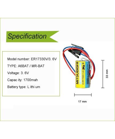 Buy 6 Pack 3.6V ER17330V Battery 1700mAh A6BAT-MR-BAT for FANUC CNC System - International Shipping Available - Buy Online on GoSupps.com