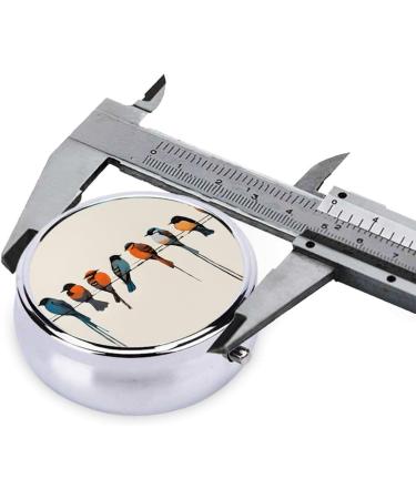 Colorful Bird Printed Mini Round Pill Box | 3 Compartment Travel Organizer | Portable Medicine Case for Home & Office - Buy Online on GoSupps.com