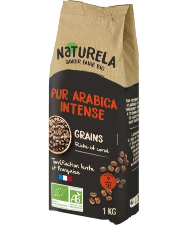  Naturela NaTURELA ORGANIC EXPERTISE - Coffee Beans - Intense Pure Arabica Coffee Beans - Slow Roasting - Made in France - 1 kg - Buy Online on GoSupps.com