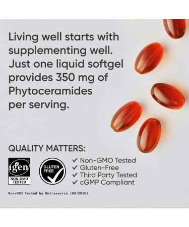 Sports Research Phytoceramides 350mg per softgel - for Healthy Skin and Hydration -  Non GMO No Fillers or Synthetic Vitamins - 30 softgels - Buy Online on GoSupps.com