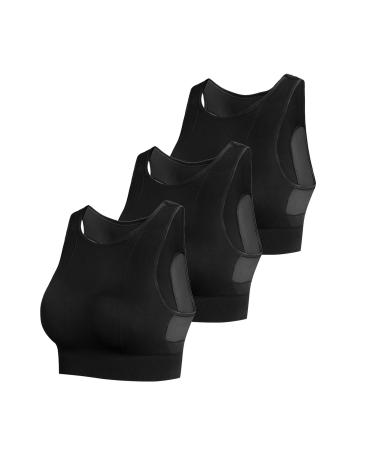 Women's sports bras mesh sports bras beach swimming tank tops padded yoga bras women's fitness tops push-up shaping comfortable seamless sweat-absorbing underwear black s