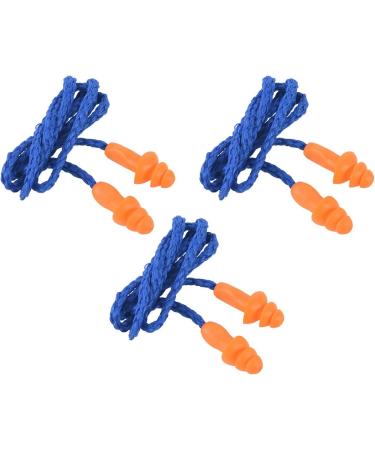 Pteanecay 30 Pcs Silicone Soft Ear Plugs - Hearing Protection with Cord - Noise Reduction Blue Orange - Buy Online on GoSupps.com