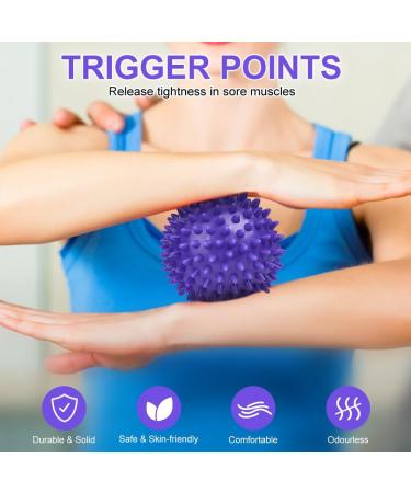 Uraqt Fascia Ball Set 2 Hedgehog Massage Balls for Muscle Tension Relief (Purple) | Perfect for Feet Back Neck & Hands - Buy Online on GoSupps.com