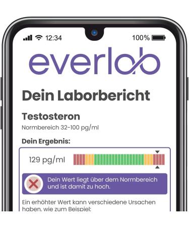 Everlab Hormontest for Men - Quick & Easy Home Self-Test for Testosterone DHEA Cortisol Estradiol & Progesterone - Buy Online on GoSupps.com