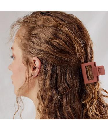 ATODEN 5 Pcs Square Hair Clips - Matte Claw Clips for Women Girls - Non-slip Strong Grip Hair Clamps - Hair Styling Accessories - White, Black, Khaki - Ideal for Thin and Medium Hair - Buy Online on GoSupps.com