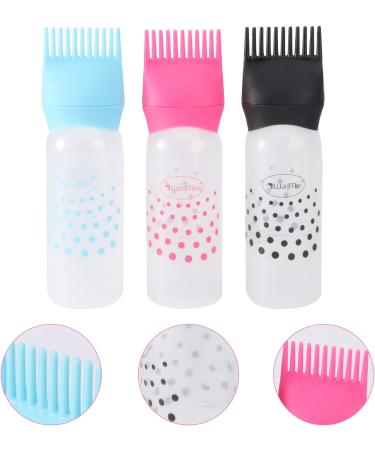 SOLUSTRE Hair Applicator Bottle 3pcs Root Comb Applicator Bottle Hair Color Applicator Bottle Squeezable Hair Oil Bottle Brush for Home Salon Hair Dye (Black Rosy and Blue) Hair Oils As Shown - Buy Online on GoSupps.com