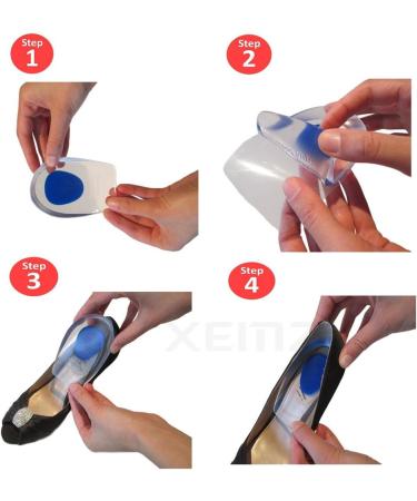 Gel Heel Cups - 2 Pairs | Foot Heel Support Pads Cushions | Orthotic Inserts for Bone Spurs Pain Relief | Shock Absorbing Insoles for Plantar Fasciitis - Large - Buy Online on GoSupps.com